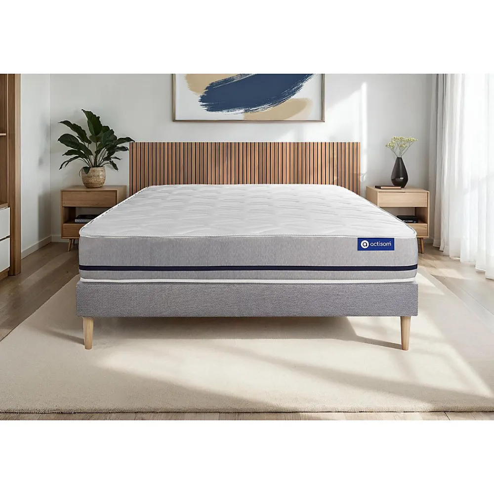 Ensemble Mémoire de forme de confort Mi-ferme avec sommier kit>Actisom New