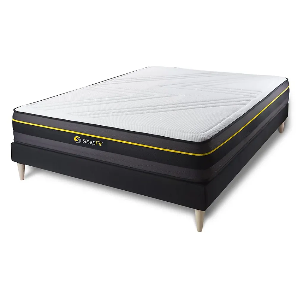 Sleepfit Ensemble Mémoire de forme de confort Ferme avec sommier kit* Ensemble Sommier Et Matelas