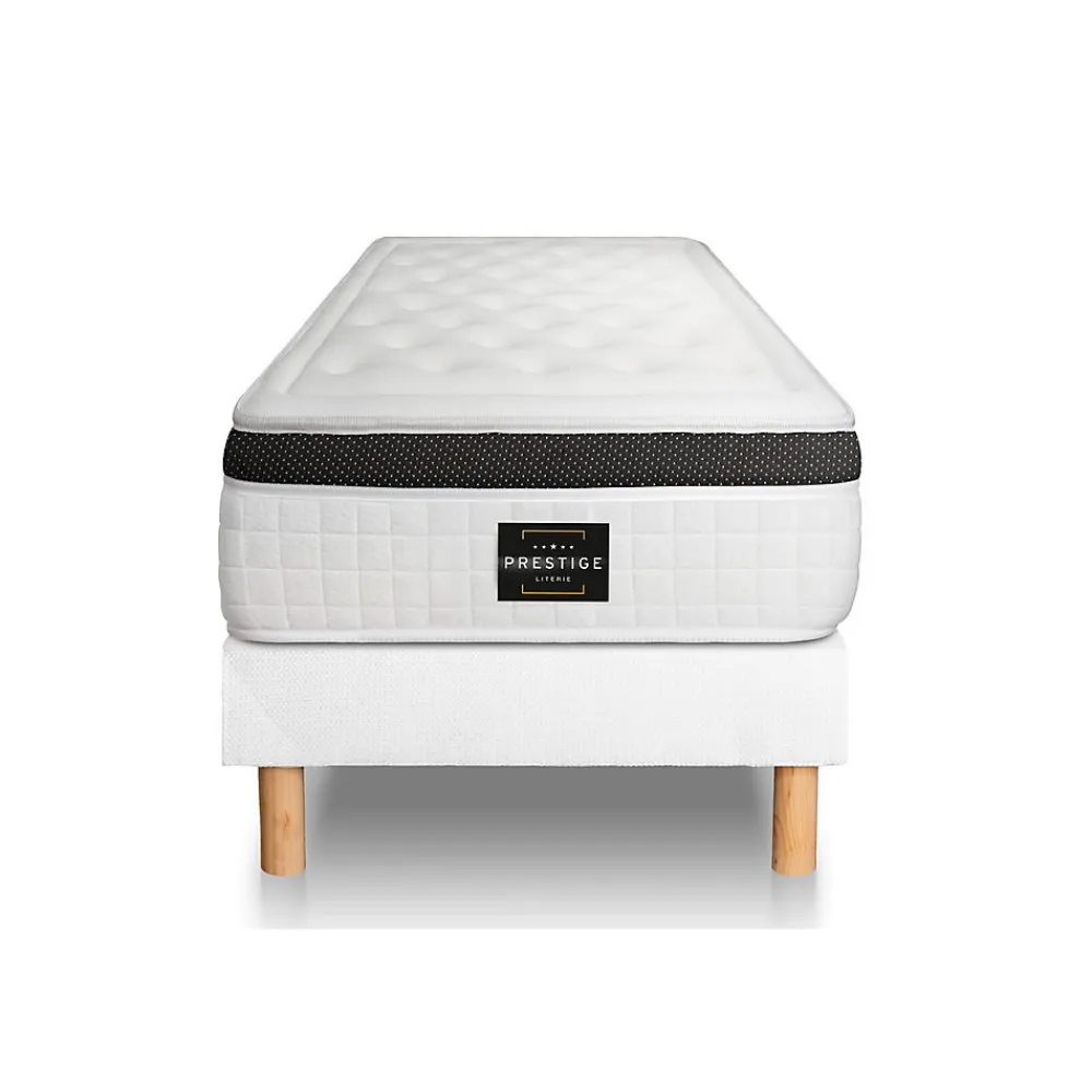 Prestige Literie Ensemble Mémoire de forme de confort Equilibré avec sommier kit* Ensemble Sommier Et Matelas