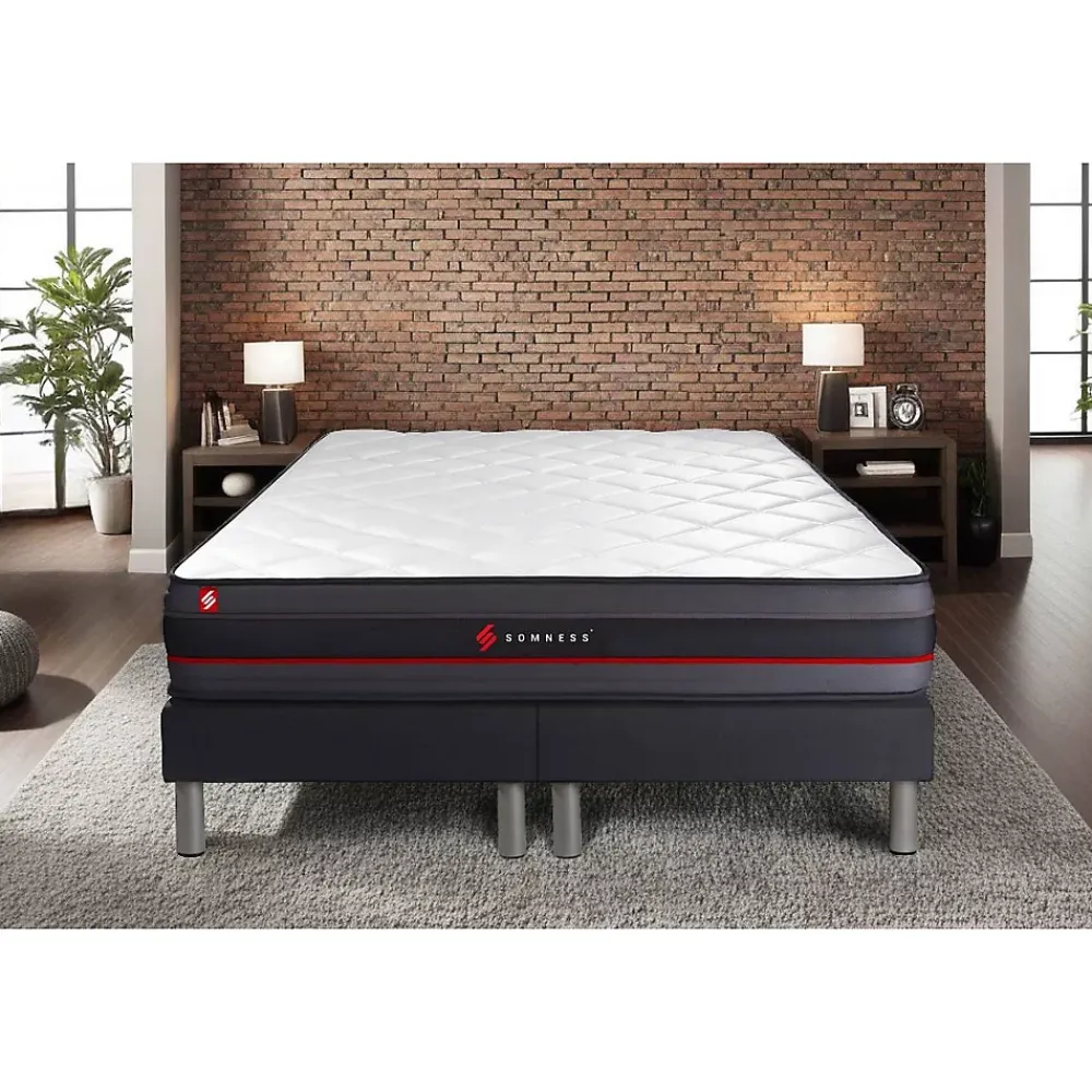 Somness Ensemble Mémoire de forme de confort Ferme avec sommier tapissier* Ensemble Sommier Et Matelas