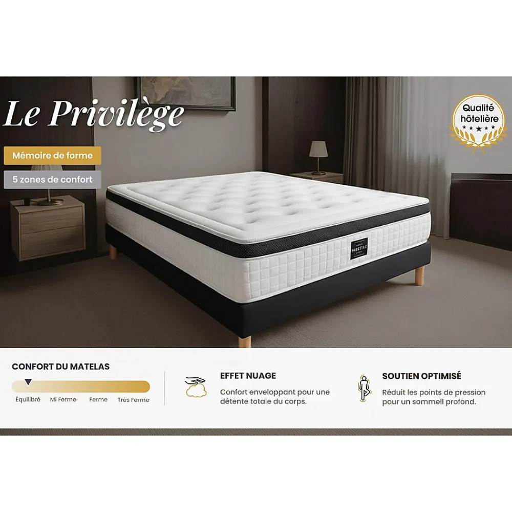 Ensemble Mémoire de forme de confort Equilibré avec sommier kit>Prestige Literie Clearance