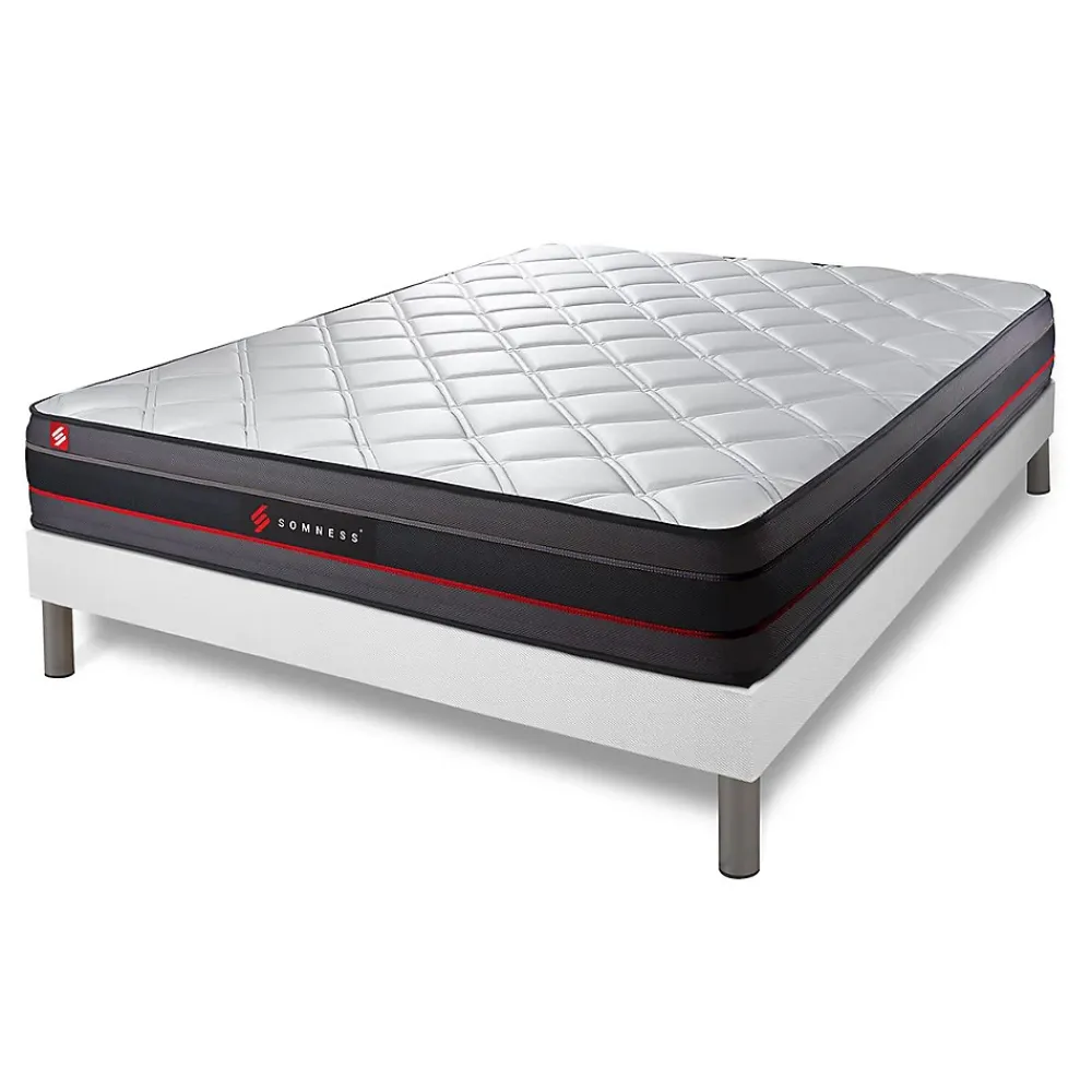 Somness Ensemble Mémoire de forme de confort Ferme avec sommier tapissier* Ensemble Sommier Et Matelas