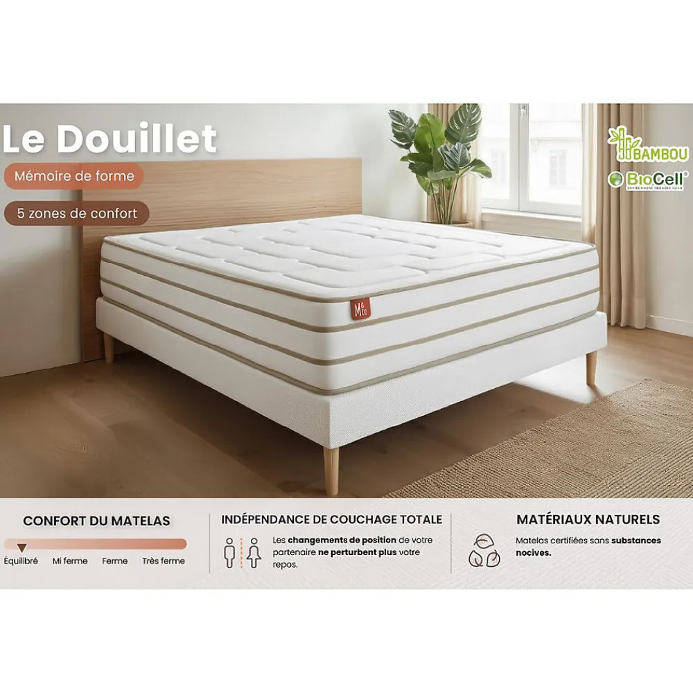 Ensemble Mémoire de forme de confort Equilibré avec sommier tapissier>Marmottes & Co Clearance
