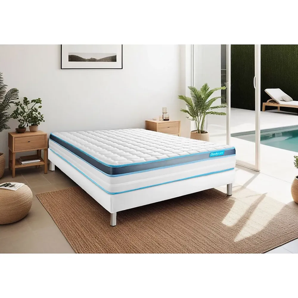 Bodycare Ensemble Mémoire de forme de confort Ferme avec sommier tapissier* Ensemble Sommier Et Matelas
