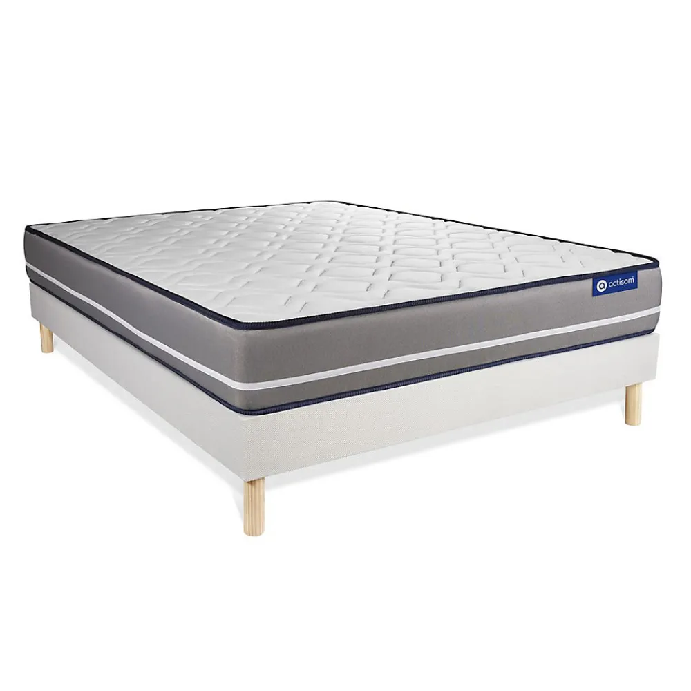 Actisom Ensemble Mémoire de forme de confort Ferme avec sommier kit* Ensemble Sommier Et Matelas