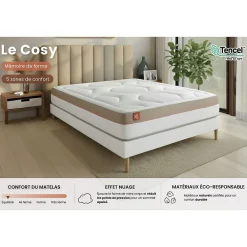Ensemble Mémoire de forme de confort Ferme avec sommier tapissier><noscript><img width=