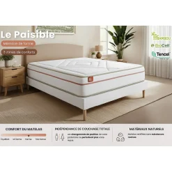 Ensemble Mémoire de forme de confort Equilibré avec sommier tapissier><noscript><img width=