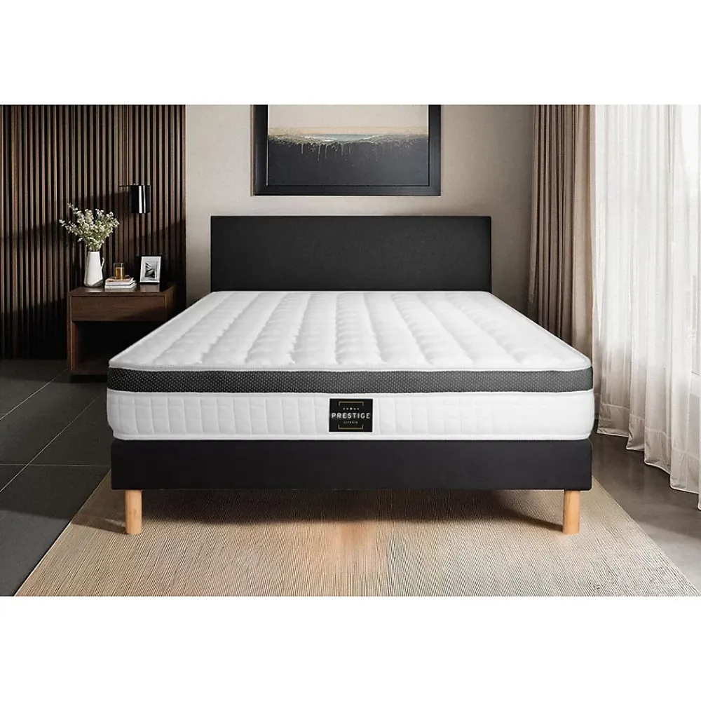 Prestige Literie Ensemble Mémoire de forme de confort Ferme avec sommier tapissier* Ensemble Sommier Et Matelas