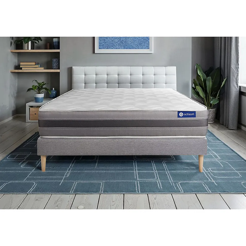 Ensemble Mémoire de forme de confort Mi-ferme avec sommier kit>Actisom Outlet