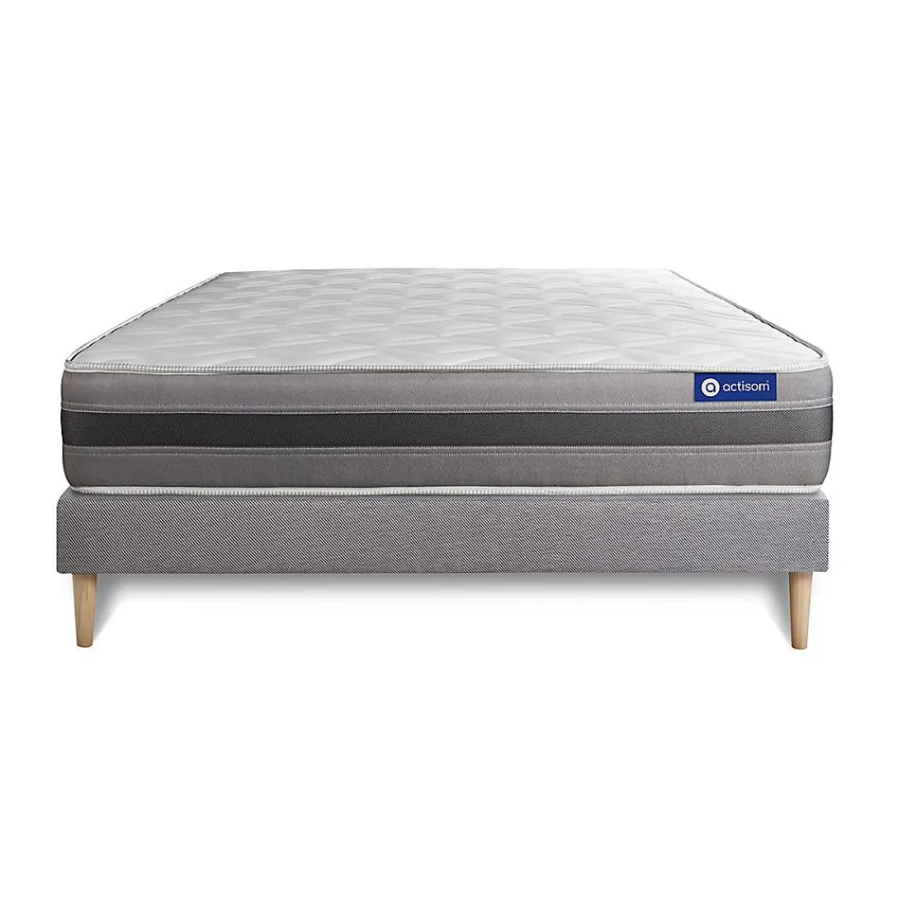 Ensemble Mémoire de forme de confort Mi-ferme avec sommier kit>Actisom Outlet