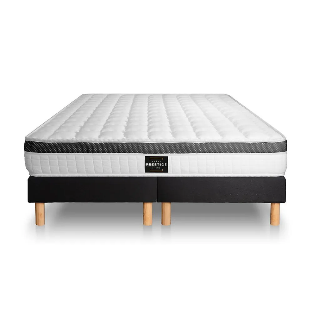 Prestige Literie Ensemble Mémoire de forme de confort Ferme avec sommier tapissier* Ensemble Sommier Et Matelas