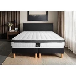 Prestige Literie Ensemble Mémoire de forme de confort Ferme avec sommier tapissier* Ensemble Sommier Et Matelas