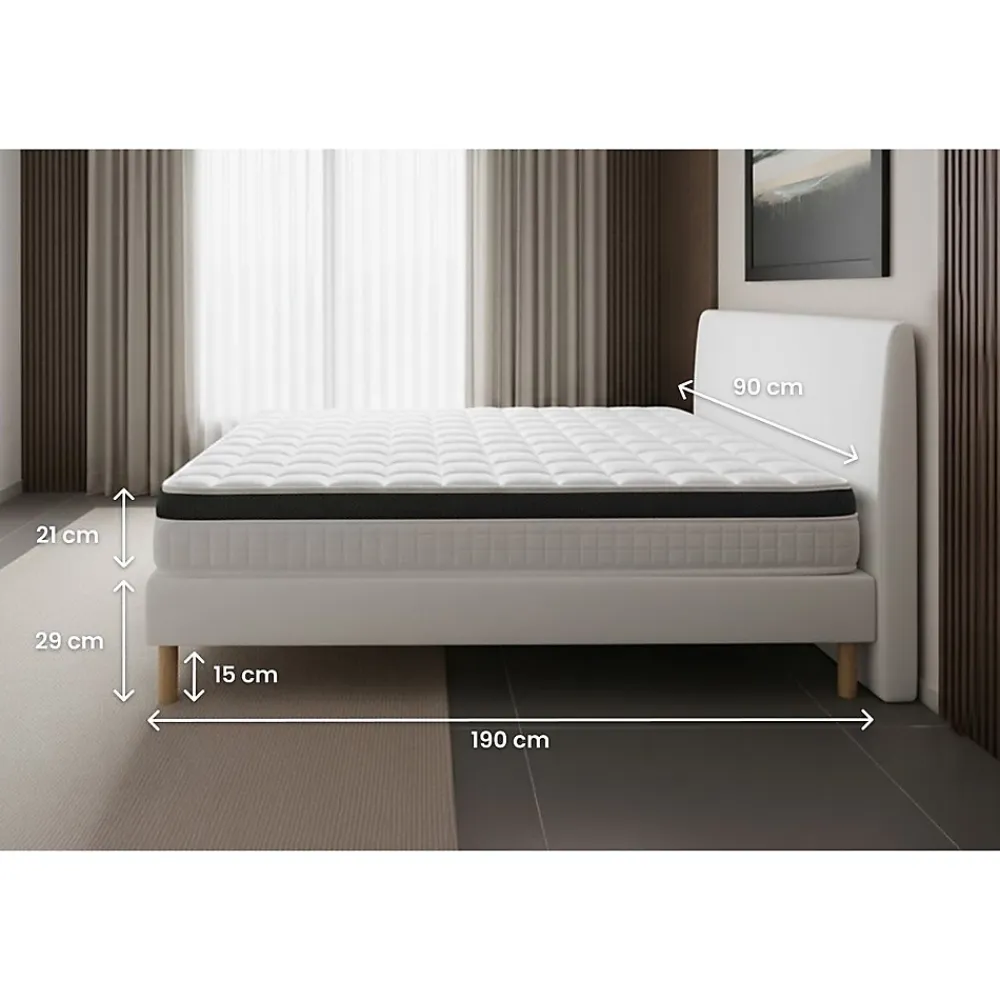 Prestige Literie Ensemble Mémoire de forme de confort Ferme avec sommier kit* Ensemble Sommier Et Matelas