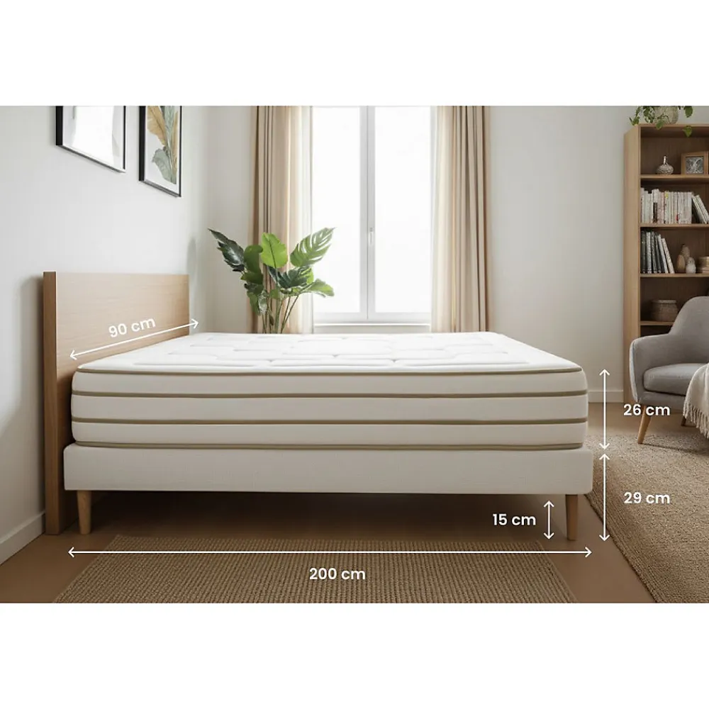 Ensemble Mémoire de forme de confort Equilibré avec sommier tapissier>Marmottes & Co Sale