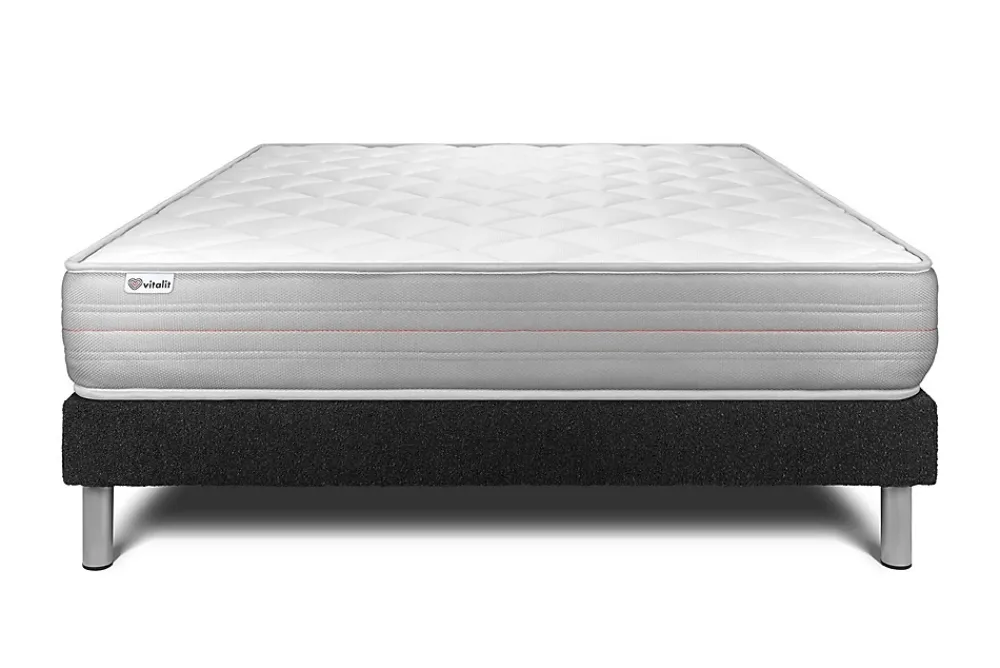 Vitalit Ensemble Mousse polyuréthane à mémoire de forme de confort Ferme avec sommier tapissier* Ensemble Sommier Et Matelas