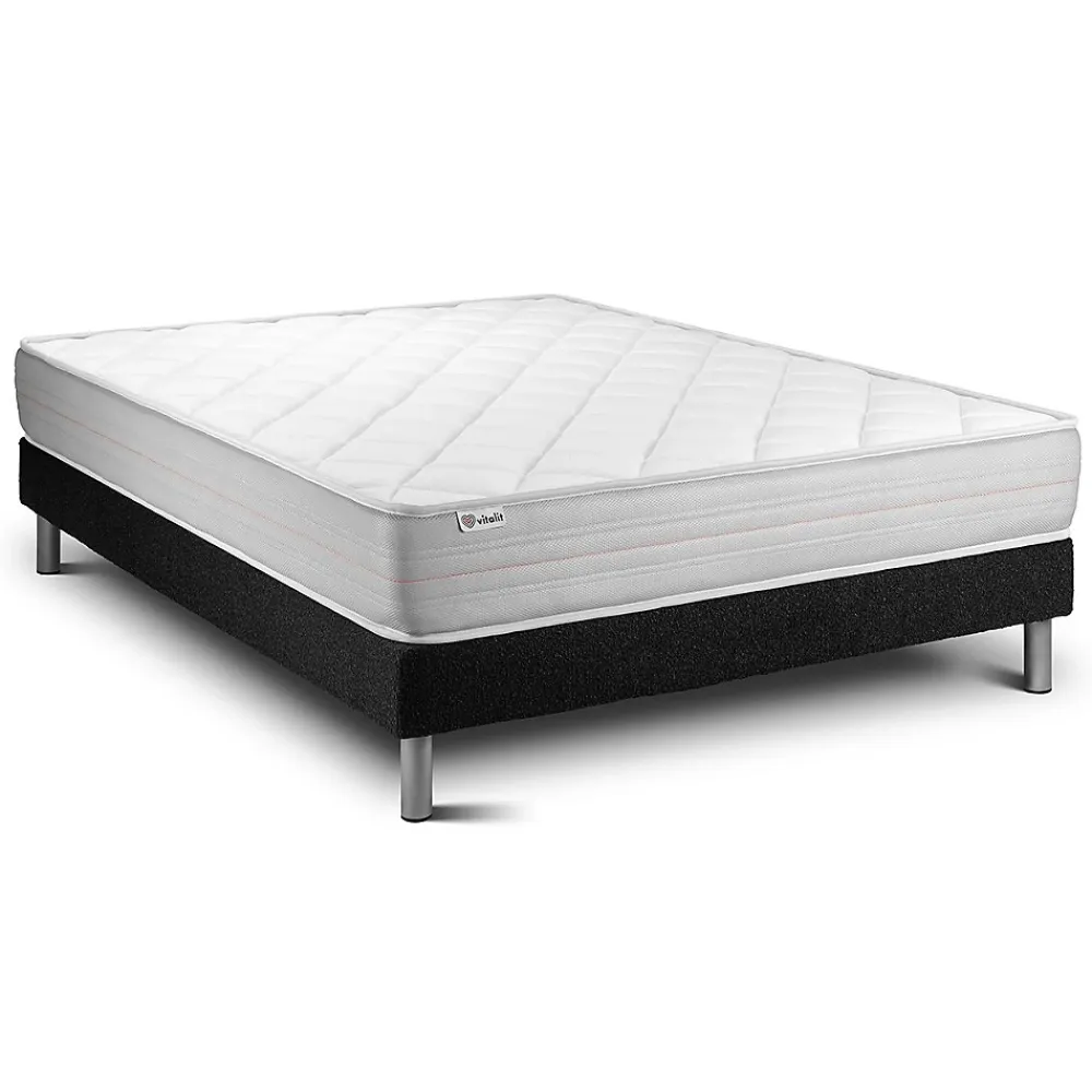 Vitalit Ensemble Mousse polyuréthane à mémoire de forme de confort Ferme avec sommier tapissier* Ensemble Sommier Et Matelas