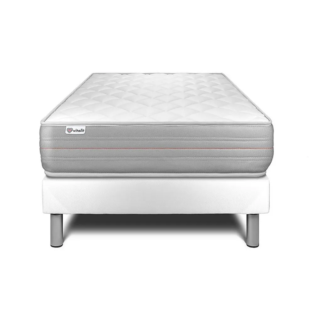 Vitalit Ensemble Mousse polyuréthane à mémoire de forme de confort Ferme avec sommier tapissier* Ensemble Sommier Et Matelas
