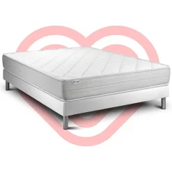Ensemble Mousse polyuréthane à mémoire de forme de confort Ferme avec sommier tapissier><noscript><img width=
