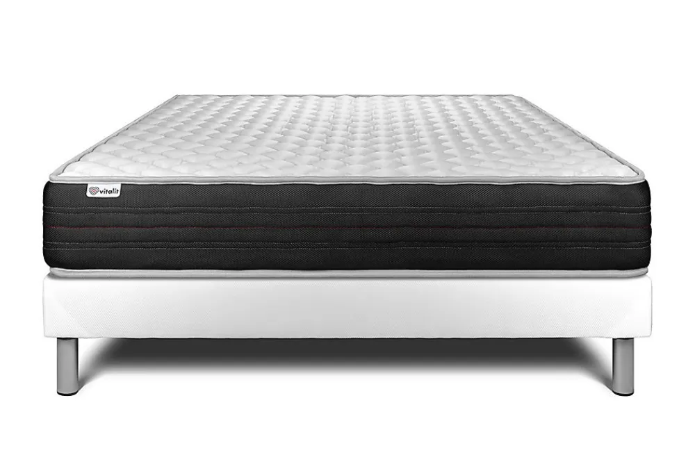 Ensemble Mousse polyuréthane à mémoire de forme de confort Ferme avec sommier kit>Vitalit Hot