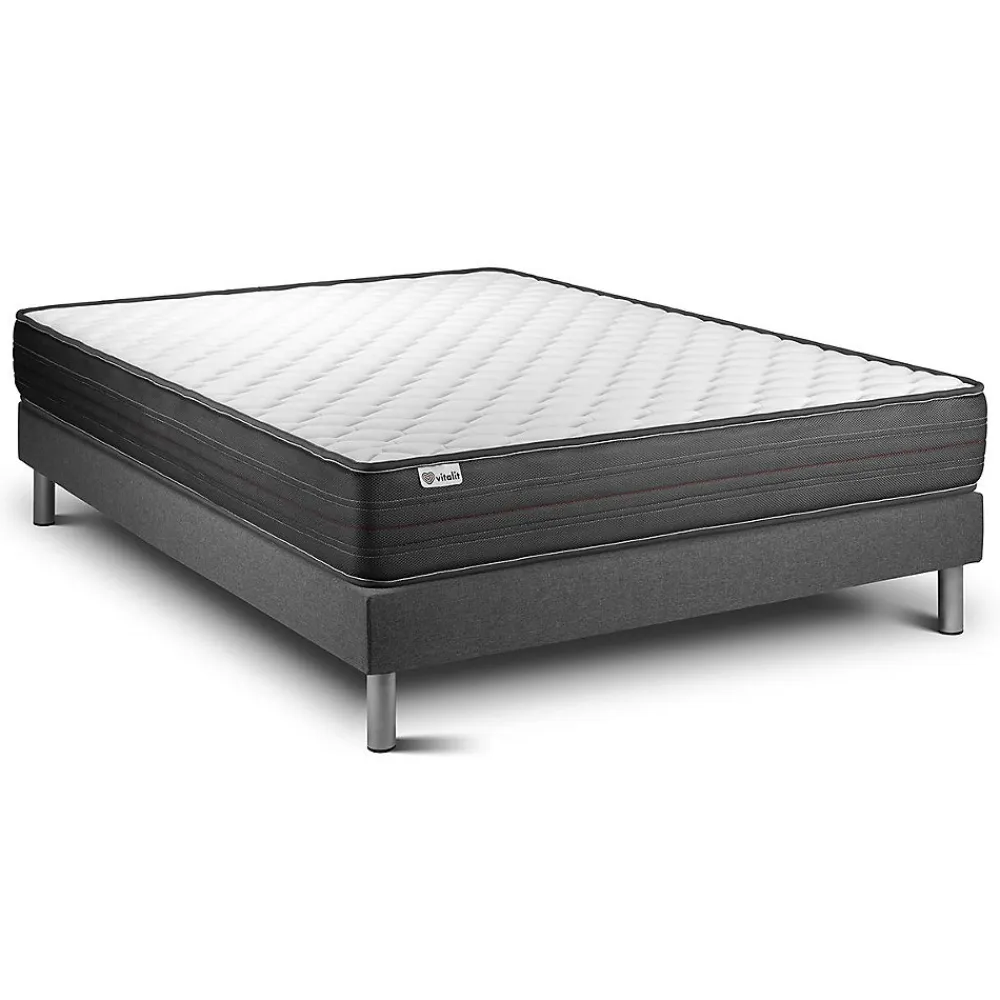 Vitalit Ensemble Mousse polyuréthane à mémoire de forme de confort Ferme avec sommier kit* Ensemble Sommier Et Matelas