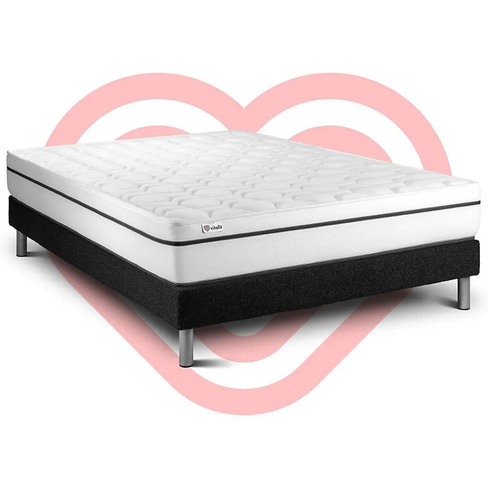 Ensemble Mousse polyuréthane à mémoire de forme de confort Ferme avec sommier kit>Vitalit Online