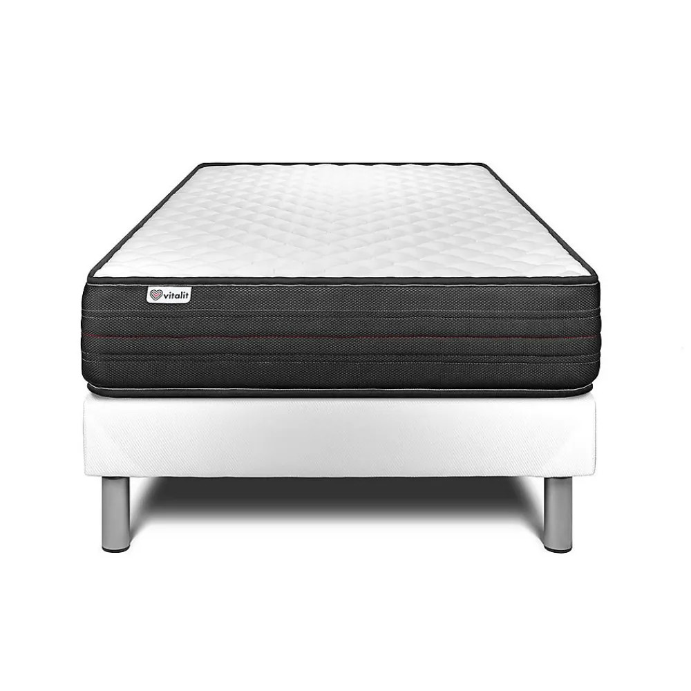 Vitalit Ensemble Mousse polyuréthane à mémoire de forme de confort Ferme avec sommier tapissier* Ensemble Sommier Et Matelas
