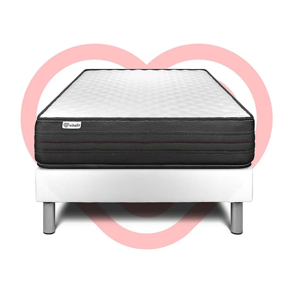 Vitalit Ensemble Mousse polyuréthane à mémoire de forme de confort Ferme avec sommier tapissier* Ensemble Sommier Et Matelas
