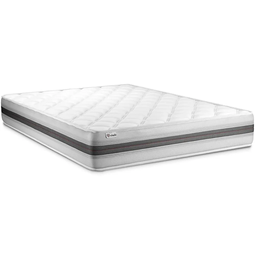 Vitalit Ensemble Mousse polyuréthane à mémoire de forme de confort Equilibré avec sommier tapissier* Ensemble Sommier Et Matelas