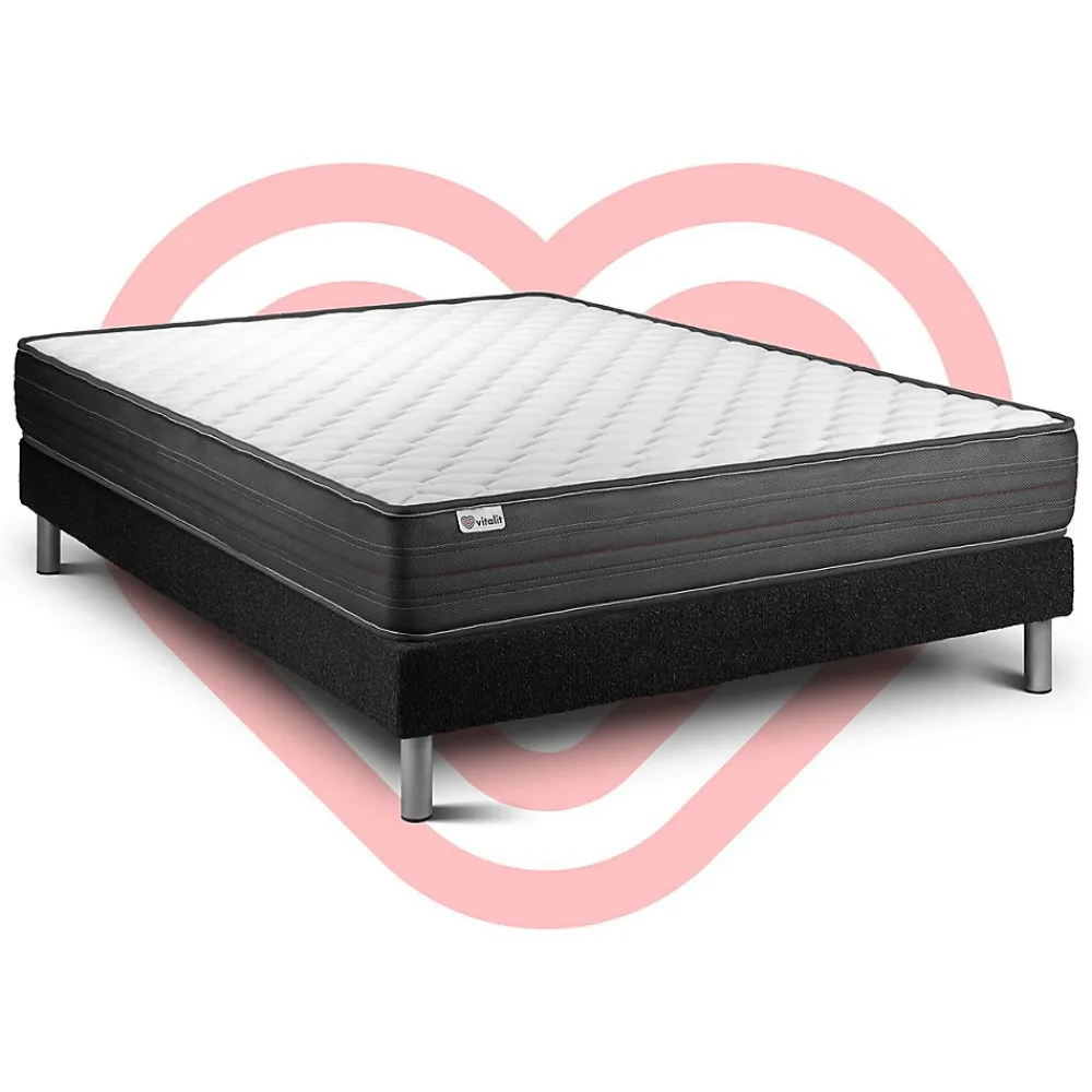Ensemble Mousse polyuréthane à mémoire de forme de confort Ferme avec sommier kit>Vitalit Outlet