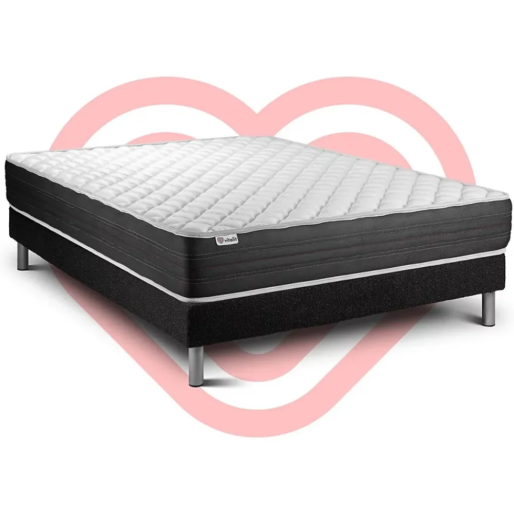 Vitalit Ensemble Mousse polyuréthane à mémoire de forme de confort Ferme avec sommier kit* Ensemble Sommier Et Matelas