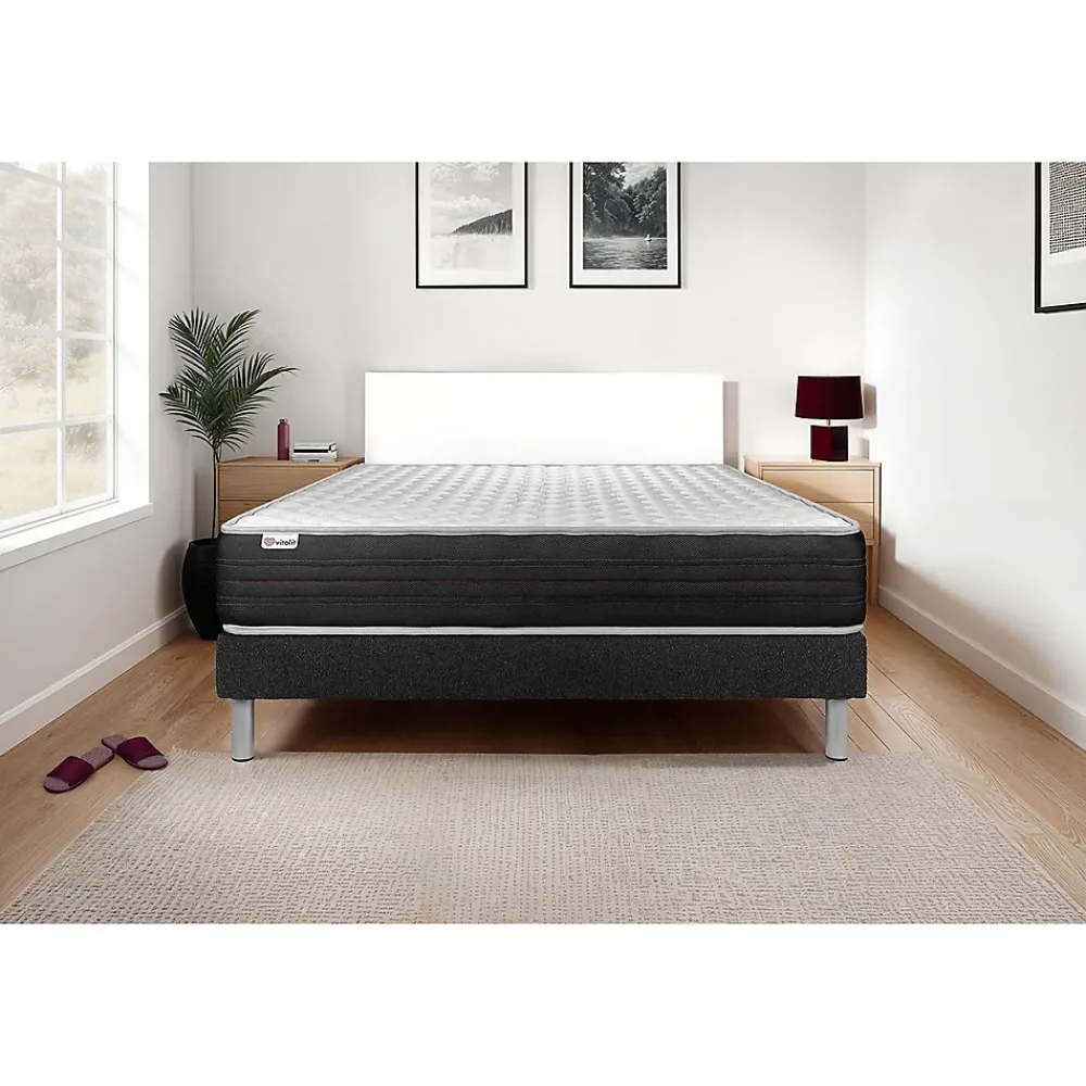 Vitalit Ensemble Mousse polyuréthane à mémoire de forme de confort Ferme avec sommier kit* Ensemble Sommier Et Matelas