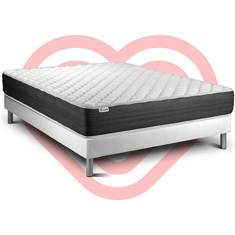 Ensemble Mousse polyuréthane à mémoire de forme de confort Ferme avec sommier kit>Vitalit Discount