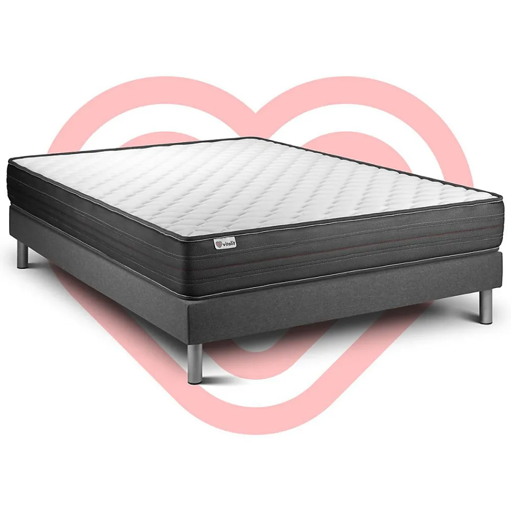 Vitalit Ensemble Mousse polyuréthane à mémoire de forme de confort Ferme avec sommier kit* Ensemble Sommier Et Matelas