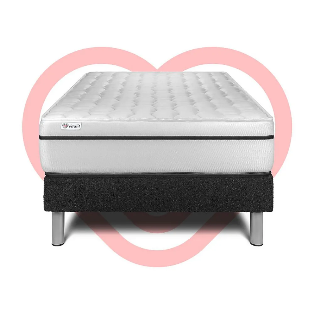 Vitalit Ensemble Mousse polyuréthane à mémoire de forme de confort Ferme avec sommier kit* Ensemble Sommier Et Matelas