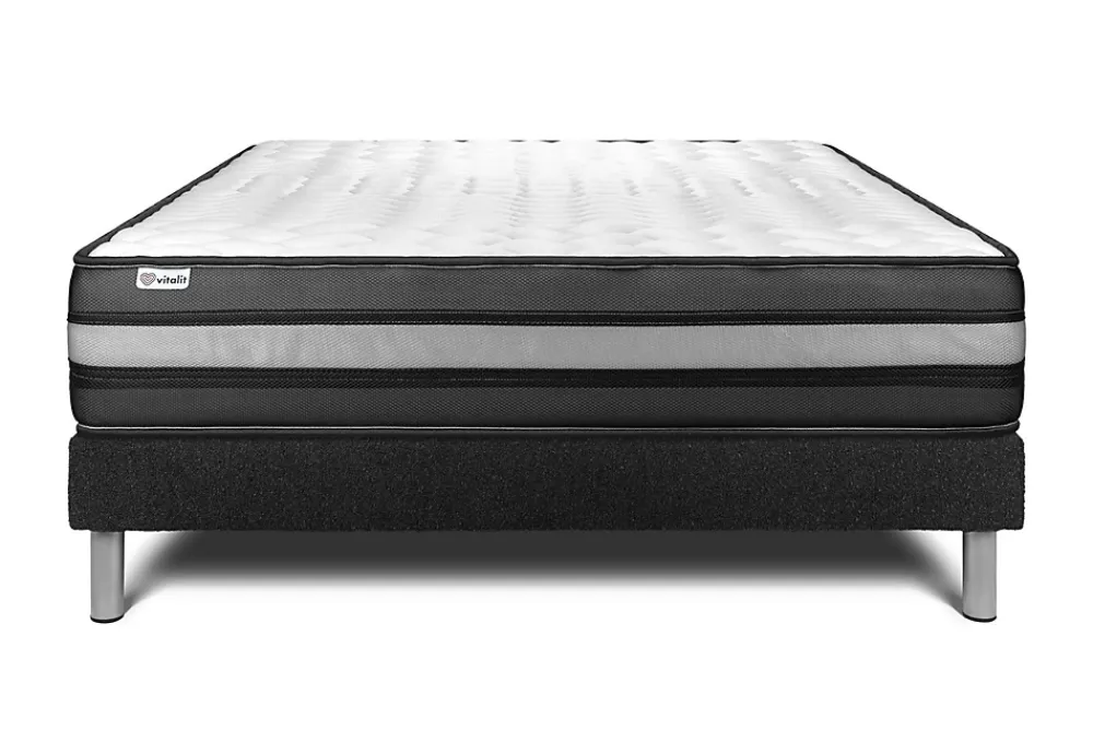 Vitalit Ensemble Mousse polyuréthane à mémoire de forme de confort Ferme avec sommier kit* Ensemble Sommier Et Matelas