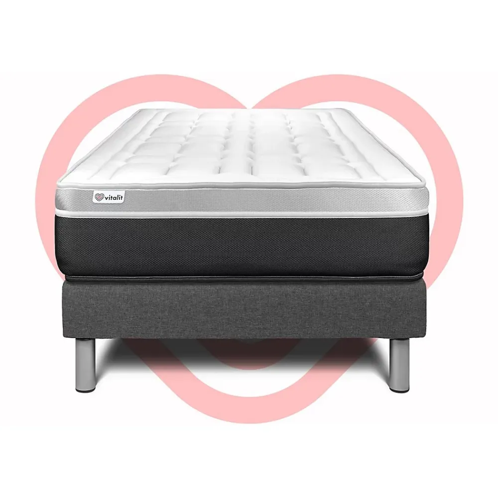 Vitalit Ensemble Mousse polyuréthane à mémoire de forme de confort Ferme avec sommier kit* Ensemble Sommier Et Matelas