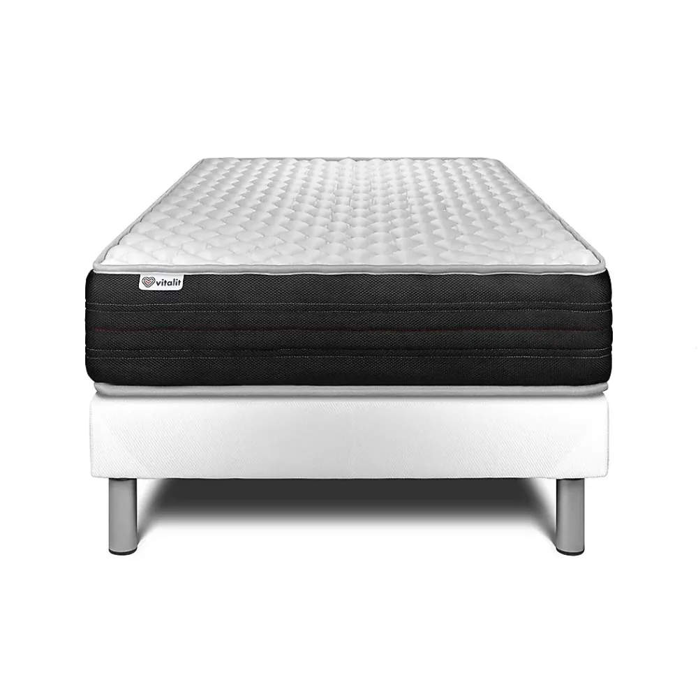 Vitalit Ensemble Mousse polyuréthane à mémoire de forme de confort Ferme avec sommier tapissier* Ensemble Sommier Et Matelas