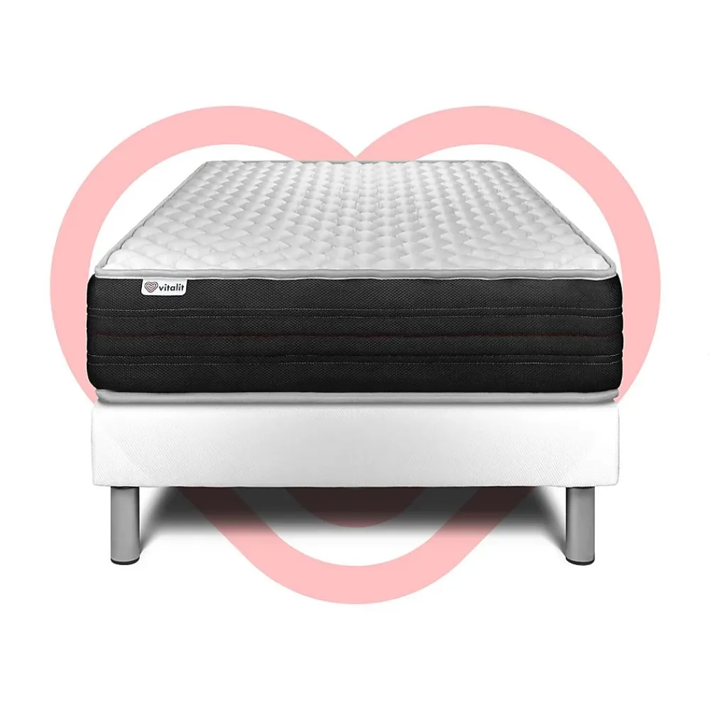 Vitalit Ensemble Mousse polyuréthane à mémoire de forme de confort Ferme avec sommier tapissier* Ensemble Sommier Et Matelas