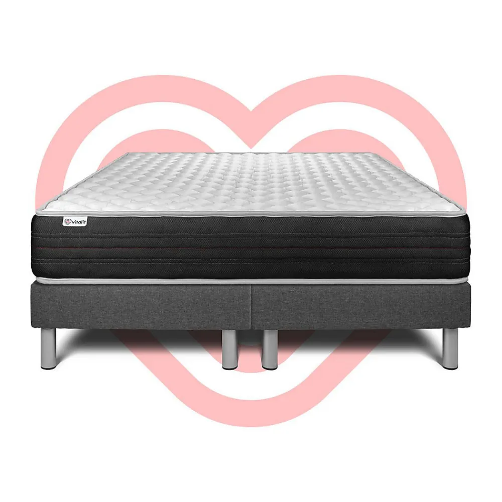 Ensemble Mousse polyuréthane à mémoire de forme de confort Ferme avec sommier tapissier>Vitalit Outlet