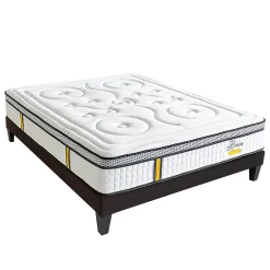 Ensemble Reina 2.0 140x190 cm Matelas Ressorts ensachés + Sommier Bois>Bellecour