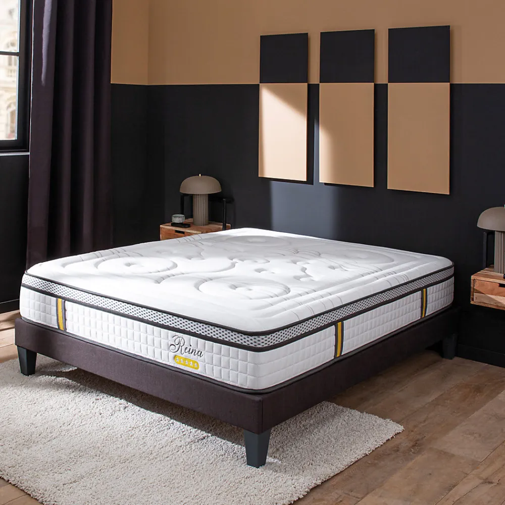 Ensemble Reina 2.0 90x200 cm Matelas Ressorts ensachés + Sommier Bois>Bellecour Sale