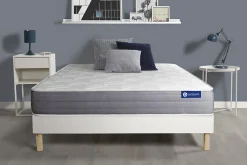 Actisom Ensemble Ressorts ensachés et mémoire de forme de confort Mi-ferme avec sommier kit* Ensemble Sommier Et Matelas