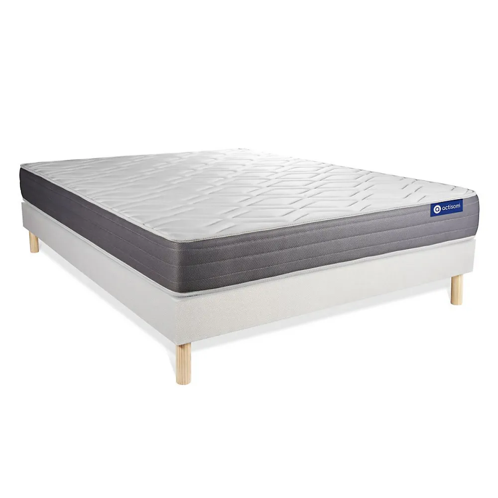 Actisom Ensemble Ressorts ensachés et mémoire de forme de confort Mi-ferme avec sommier kit* Ensemble Sommier Et Matelas