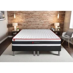 Somness Ensemble Ressorts ensachés et mémoire de forme de confort Ferme avec sommier tapissier* Ensemble Sommier Et Matelas