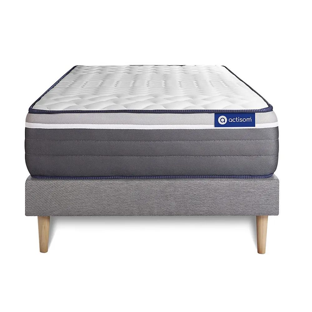 Actisom Ensemble Ressorts ensachés et mémoire de forme de confort Très ferme avec sommier kit* Ensemble Sommier Et Matelas