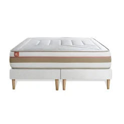 Marmottes & Co Ensemble Ressorts ensachés et mémoire de forme de confort Equilibré avec sommier tapissier* Ensemble Sommier Et Matelas