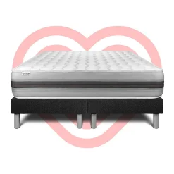 Ensemble Ressorts ensachés et mémoire de forme de confort Equilibré avec sommier tapissier><noscript><img width=