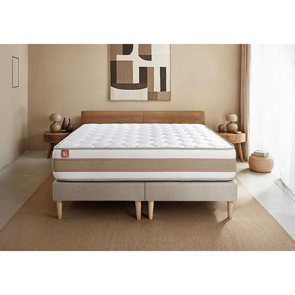 Ensemble Ressorts ensachés et mémoire de forme de confort Equilibré avec sommier tapissier>Marmottes & Co New