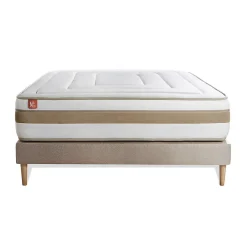 Marmottes & Co Ensemble Ressorts ensachés et mémoire de forme de confort Equilibré avec sommier kit* Ensemble Sommier Et Matelas
