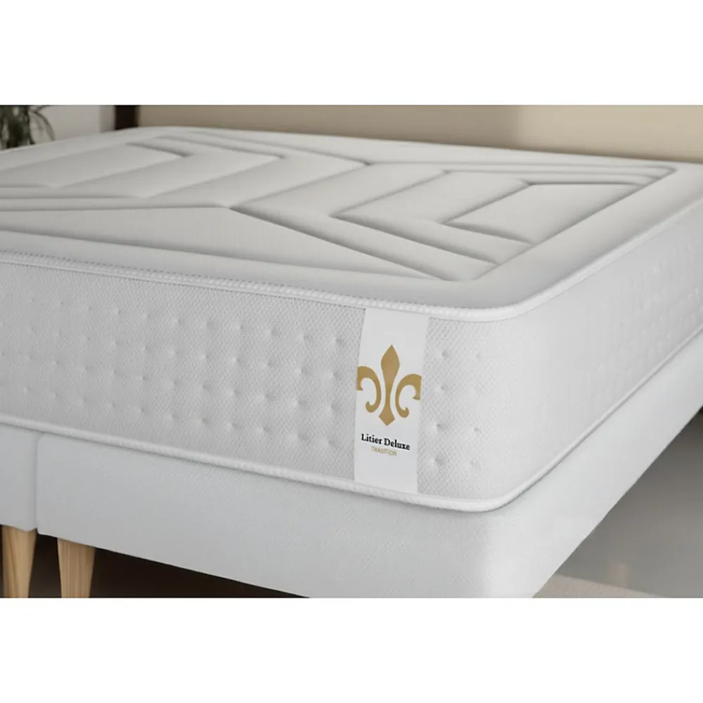Ensemble Ressorts ensachés et mémoire de forme de confort Ferme avec sommier tapissier>Litier Deluxe Best